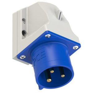 Industrial Wall-Mount Plug Inlet 16A 3P (CEE Blue)